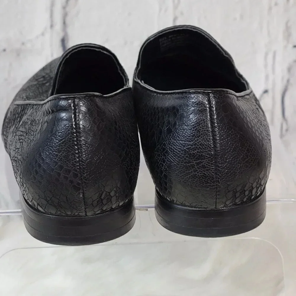 GIORGIO Brutini Black Slip On Loafer Driving Smoking‎ Shoes Mens Business 8.5